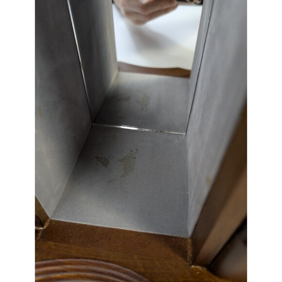 Vintage Large Wood Jewelry Armoire 2 Glass Doors, Mirrors, 4 Drawers Velvet 15" - Picture 12 of 13